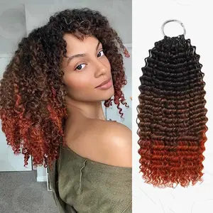 QVR #T1B/30/350 Crochet Hair Small Kinky Curly Machine Made Feather Human Hair Extension TikTokShopBlackFriday