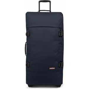 EASTPAK Tranverz L – 121L Large Soft Sided Checked Luggage with Dual Compartments TSA Lock Compression Straps & Smooth Inline Wheels Ultra Marine