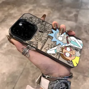Cartoon Rick And Morty Phone Case Cover Compatible with for iphone 16, 15, 14, 13, 12, 11 Pro Max, X, XR, XS Max, 8, 7 Plus, Featuring a Shockproof Matte Back.