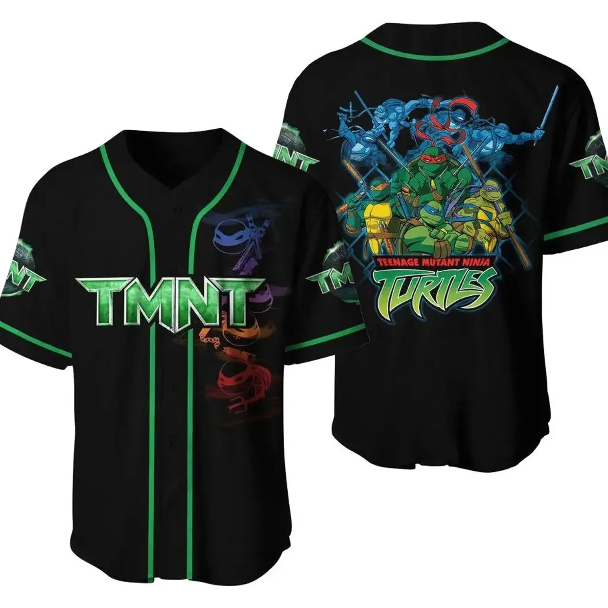 Teenage Mutant Ninja Turtles Baseball Jersey, Baseball Jersey, Classic Sport Shirt, Unisex Streetwear Style OWD