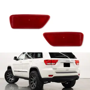 2PCS Red Lens Rear Bumper Reflectors For 2011 2012 2013 2014 2015 2016 2017 2018 2019 2020 Jeep Grand Cherokee WK2, Compass,Replace OEM 57010720AC, 57010721AC, 57010720-AC, 57010721-ACs