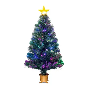 80cm Fiber Optic Christmas Tree with LED Star Light Top, and Transparent Options, USB Plug, Indoor Decor for Living Room, Bedroom, Office