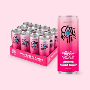 Caliwater Prickly Pear Flavored Cactus Water with Rare Antioxidants + Electrolytes, Plant-Based, Non-GMO, Non-Carbonated, 12 fl oz Cans (Pack of 12)