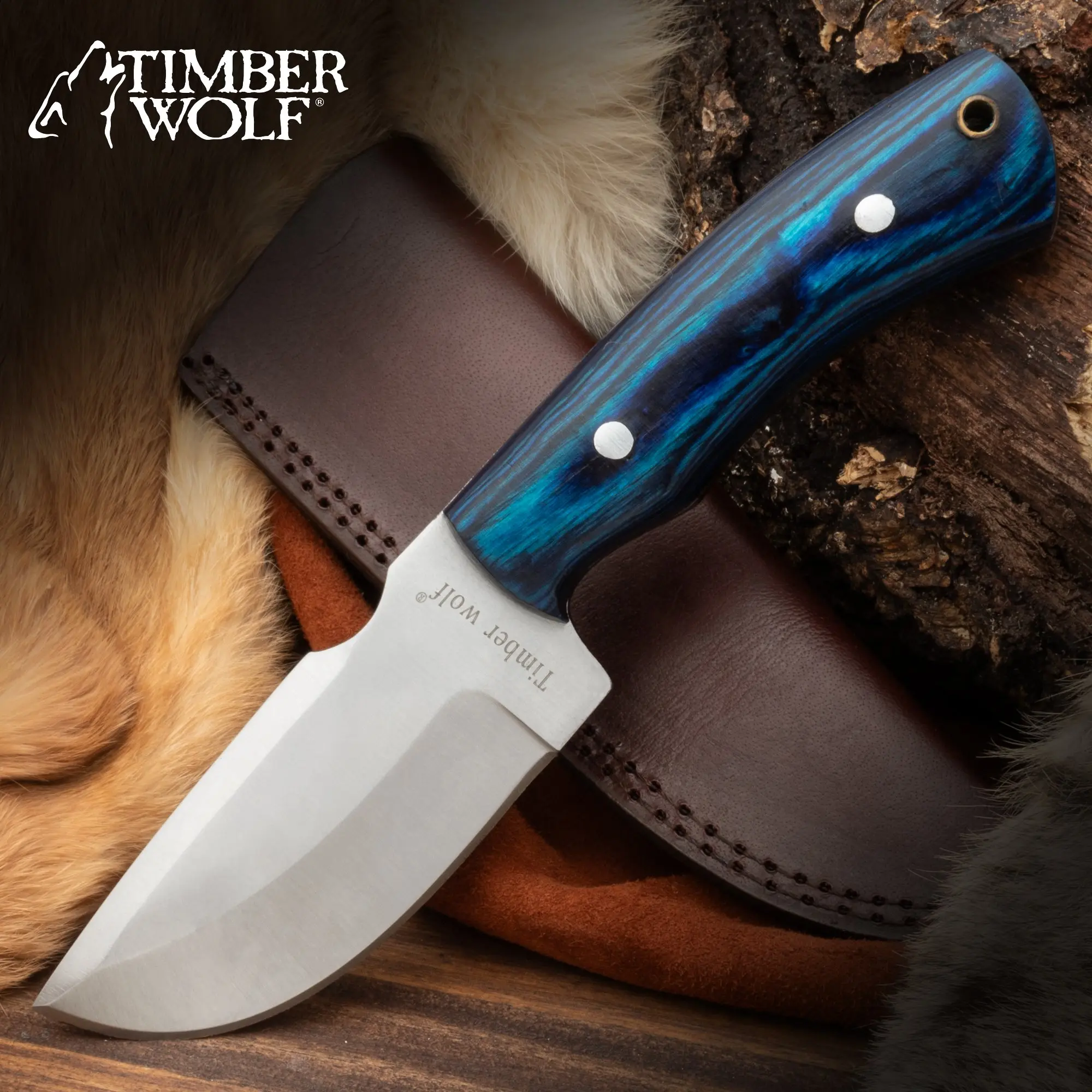 Timber Wolf Blue Elijah Carbon Steel Skinner Knife Timber Wolf Blue Elijah Carbon Steel Skinner Knife