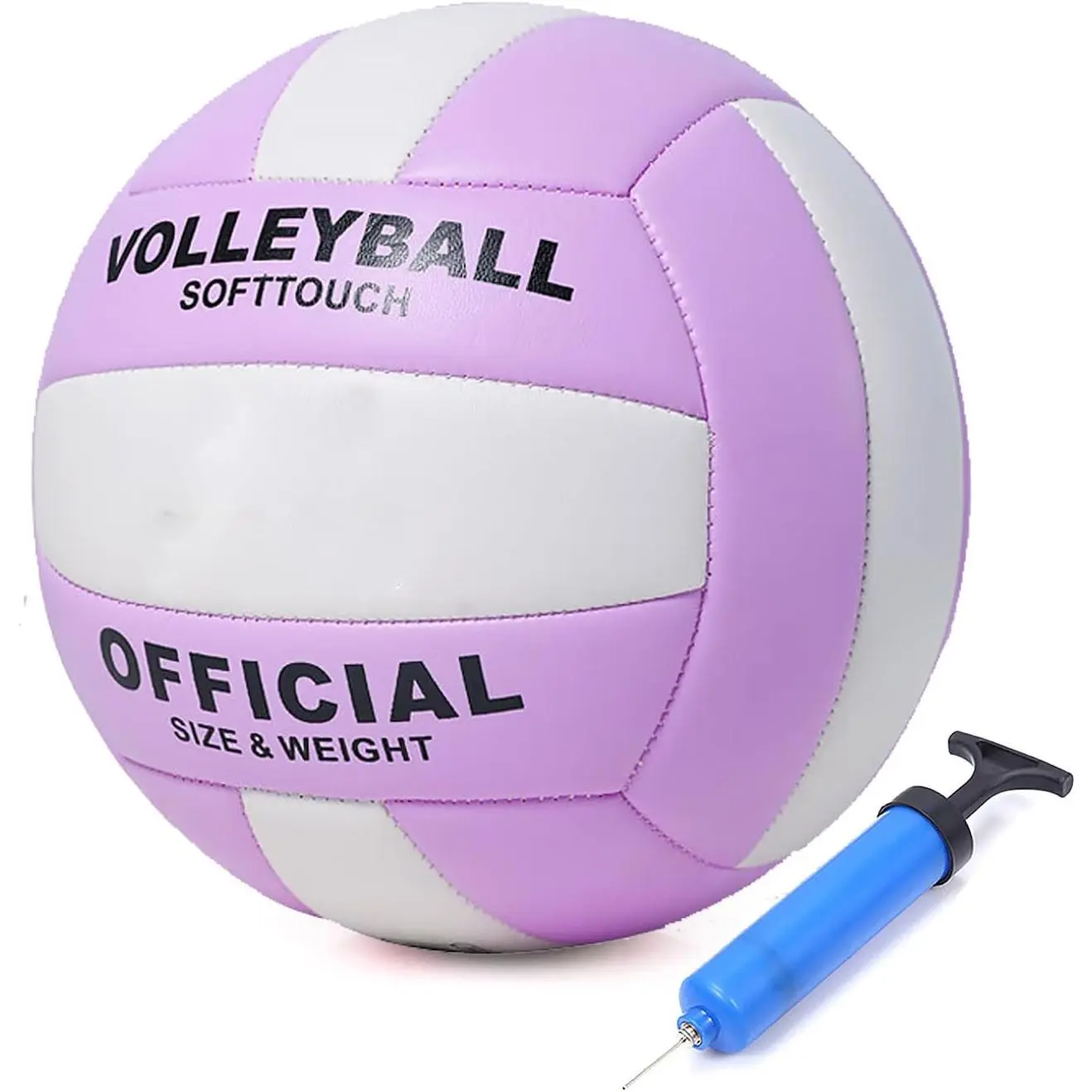 Official Size 5 Volleyball, Lightweight Soft PU Synthetic Leather Ball for Youth with Tight Weave for Indoor & Outdoor School and Sand Beach Play, Includes Pump, Improve Coordination, Outdoor & Indoor