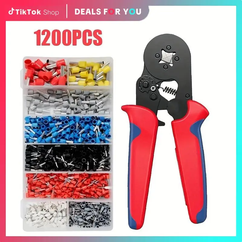 Multifunctional Wire Terminal Crimping Tool, 1 Set Wire Crimping Tool Kit, Wire Crimping Tool Kit with Box, Vlogging Kit, Heavy Duty, Wirepliers, Hand