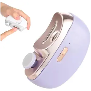2026 Upgraded Electric Toe & Fingernail Clipper, Automatic Safety Nail Trimmer Built-in Polishing & LED Light, USB Rechargeable Household Electric Nail Care Tool, Purple