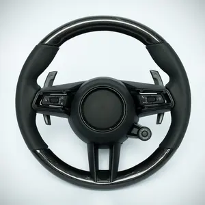 992 Style steering wheel black leather and carbon fiber