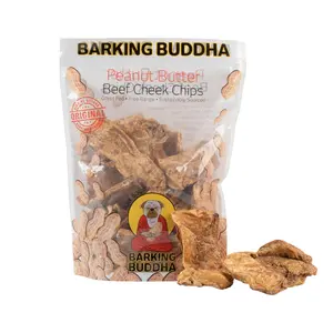 (2 Pack) Peanut Butter Beef Cheek Original Chips 1 lb. Value Bag for Toy to Small Dogs / Light Chewers