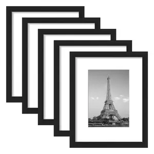 EMBER Wall Gallery Photo Frames - 8x10 Picture Frame Set of 5, Display Pictures 5x7 with Mat or 8 x 10 Without（Multiple colors）