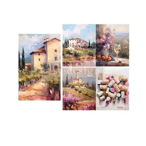 Redesign With Prima Decoupage Decor Tissue Paper Pack - Romantic Getaway - 3 sheets, 19.5"x30" each paper 655350671792