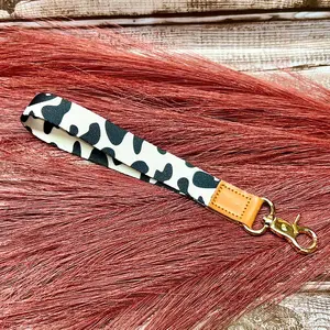 Cow Print Wristlet Keychain | Western Wristlet | Keyfob