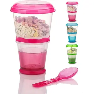 Cereal To Go, Cereal Container, Cereal On The Go Go Cereal Box Storage Container Cups Milk Yogurt Keeper Holder With Spoon ()
