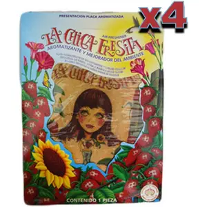 cf-4  La Chica Fresita Automotive Air Freshener, Strawberry, 4 count