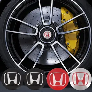 4pcs 56mm Honda Car Wheel Stickers, 56mm Auto Center HUB Cap Decal, Fits Honda Civic Fit Jazz Accord Pilot Crv Odyssey Passport Hrv, Car Decals