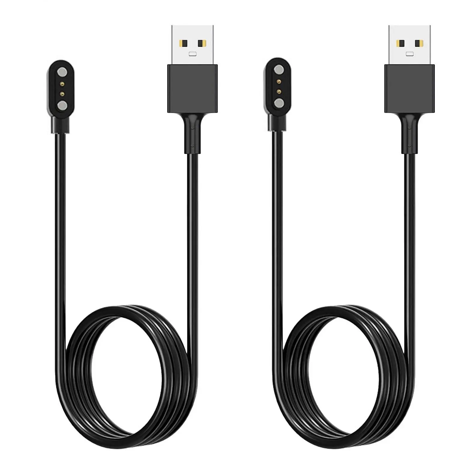 Wearable Electronic Gadgets Magnetic USB Smart Watch Charging Cable (2-Pack, 3.3 ft Long) - Multi-Model USB Plug Accessory for Letsfit, Willful, YAMAY SW023, ID205L, SW021, ID205U, ID205S, SW025, Uwatch 3S, 3, 2, 2S