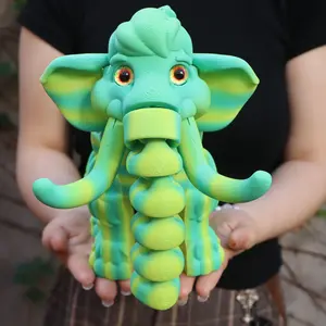 3D Printed Elephant Figurine, Dream Doll with Realistic Eyes, Moving Joints, Party Decoration, Home Decor Gift, Articulating Animal Figurines, Animal Model