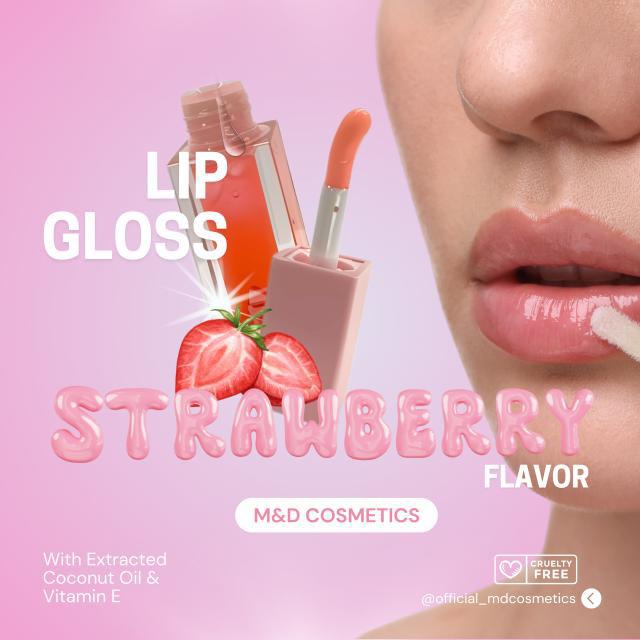 M&DCOSMETICS Strawberry Lip Gloss – Hydrating & Shiny