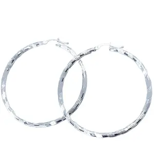 Hoops Diamond Cut - Clear Earrings with Simple Design