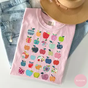 Comfort Colors Teacher Apples Shirt, Teacher Appreciation Shirt, Retro Apples Teacher Shrit, Back To School Shirt, Funny Gift For Teacher, Graphic Tee