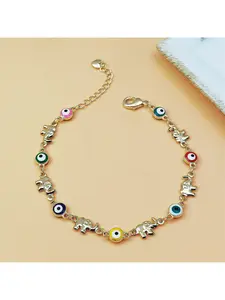 Bohemian Fashion Personality Creative Multicolor Full Evil Eye Copper-Gilded Bracelet All-Match Bracelet