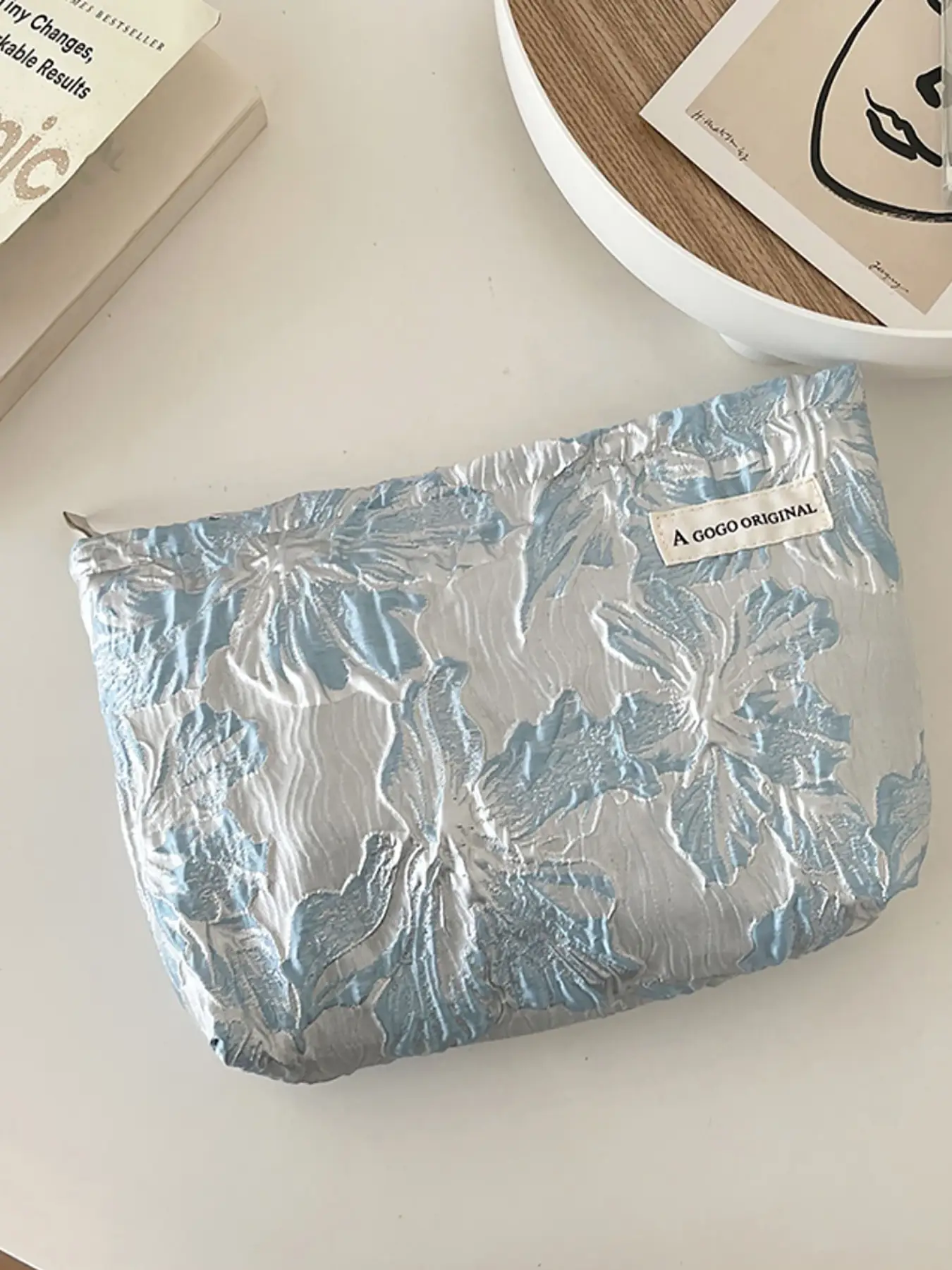 Cute Floral Print Zipper Makeup Bag, Large Capacity Portable Cosmetic Storage Bag, Fashion Women's Make-up Bag for Daily Used, Casual Trendy Versatile