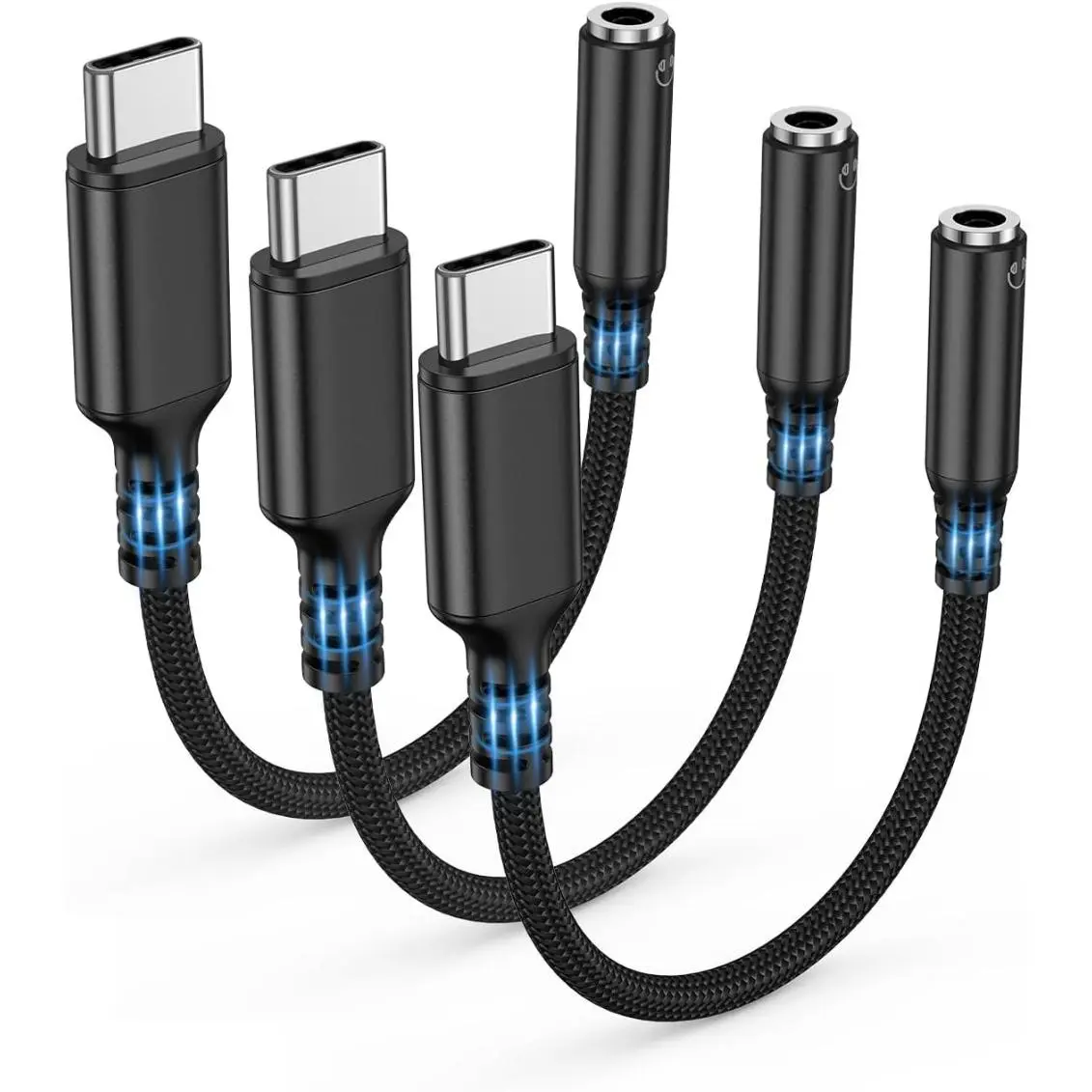 USB Type C to 3.5mm Headphone Jack Adapter, (3-Pack) USB C to Aux Audio ...
