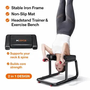 KBQ 2-in-1 Yoga Inversion Stool & Sofa Stool – Headstand Trainer Bench with Non-Slip Mat, Stable Iron Frame for Yoga, Core Strength & Home Workouts