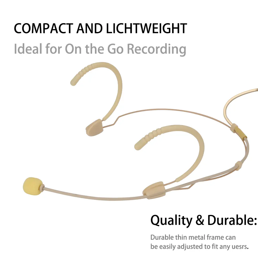 Head mounted High-end dual ear hanging Microphone for Shure Sennheiser AKG MiPro Audio Technica 4Pin TA4F 3Pin TA3F 3.5mm