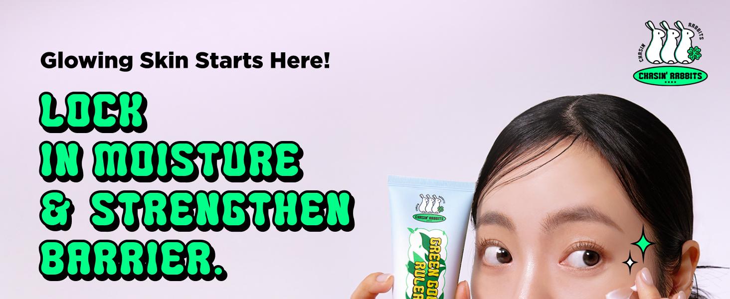 CHASIN' RABBITS Green Golden Ruler Cream | Vegan Intensive Moisturizing and Nourishing Face and Neck Moisturizer with Green Tea Extract and Probiotics | 75mL/2.53 fl. oz.