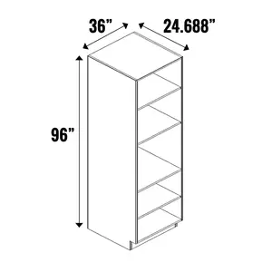 Carbon Frozen Wood Textured - Open Cubby- Talls - 96 Inch Height x 36 Inch Width x 24.69 Inch Depth - M03-CBT369624