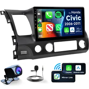 HiFi 2+64G for Honda Civic 2006 2007 2008 2009 2010 2011 Android13 Car Radio Stereo,Wireless Carplay Android Auto 10.1inch Touchscreen Bluetooth Car Audio Receiver GPS WiFi Backup Camera FM/RDS SWC