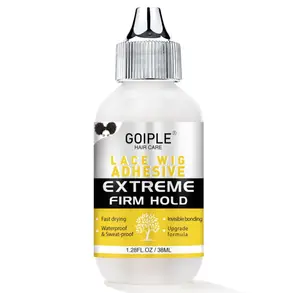 Goiple Wig Glue for Lace Front Wigs, Waterproof Lace Front Wig Glue for Wigs, Strong Hold Transparent Lace Adhesive for Hair Replacement Invisible Hair Bonding Wig Adhesive(1.28 fl oz)