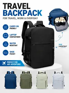 1pc Multi-Functional Student Backpack & Travel Bag with Laptop & Shoe Compartment, Water Resistant, for School, Work & Travel, Multifunctional Travel Backpack