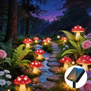 Mushroom Outdoor Solar Light, 20/12/8LED Ground Garden Light, Solar Decorative Lights, Solar Courtyard Decoration with 8 Lighting Modes, Garden Mushroom Lamp Outside Decoration for Pathway Landscape Yard Easter Pathway