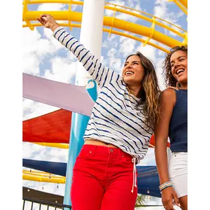 Lorena Top: Navy Tie Dye Stripe - FINAL SALE