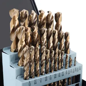 Cobalt Drill Bit Set 1/16"-1/2", 135 Degree Tip with Storage Case, Twist Jobber Drill Bit Kit for Cast Iron, Hard Metal, Stainless Steel, Plastic and Wood