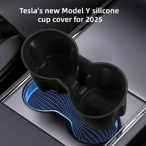 Hot Selling Silicone Cup Holder for Tesla Model Y, Fits 25 Models, Rear Center Console Drink Tray, Car Cup Holders, Car Console Organizer, Car Accessories, Durable and Stylish