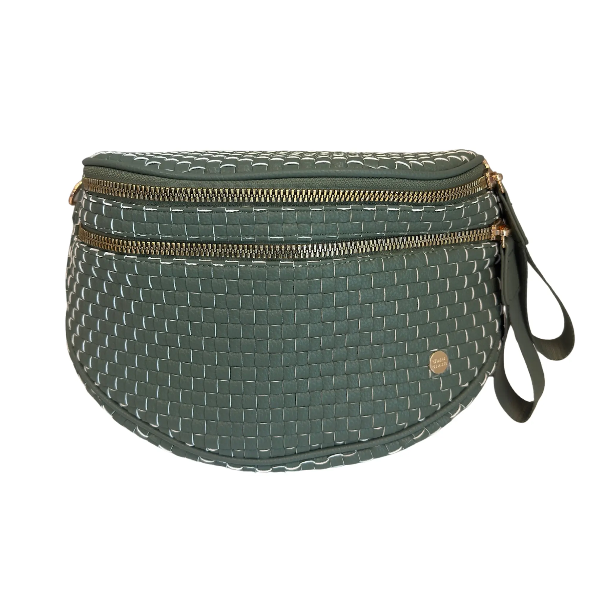 Solid Olive Woven Bum Bag