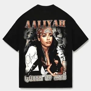 Hot Aaliyah Singer Gift For Fans Black All Size T-Shirt, Unisex Cotton Graphic T-Shirt, Unisex Cotton Graphic Tee