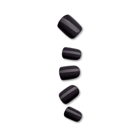 Impress Color No Glue Fake Press On Nails - All Black | Solid, Black, Short, Squoval, Manicure