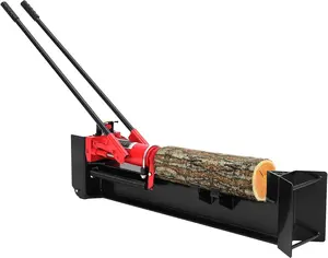 12 Ton Manual Hydraulic Log Splitter - Heavy Duty Steel Fire wood Cutter - Horizontal Full Steel Beam, Spring-Loaded Return, Built-in Wheels, Portable Wood Splitter for Firewood Red / Blue / Black