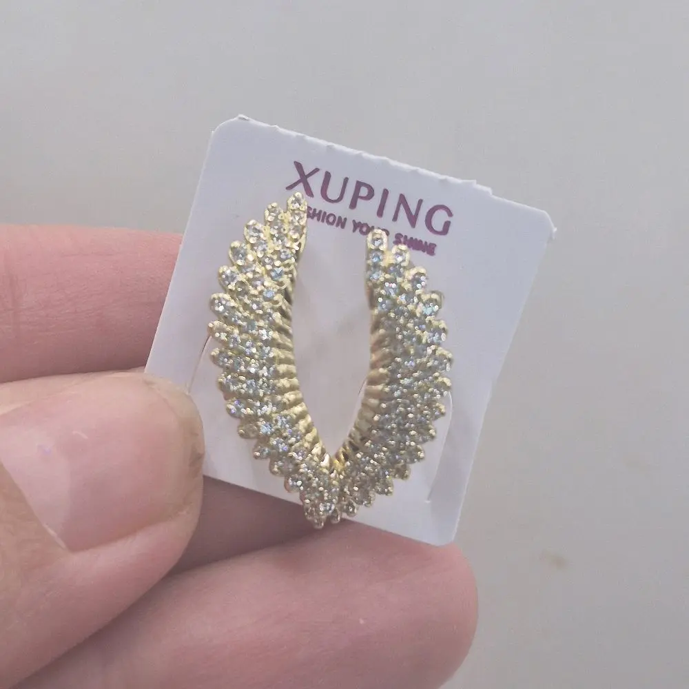 wings earhoops plated gold 14k