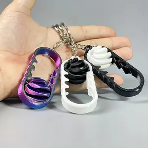 3D printed fingertip spinning spiral keychain toy, fingertip spinner, spiral 3D structure ornament, two-color swirl toy, two-color through ball toy