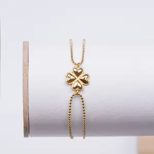Gold Four Leaf Clover Bracelet