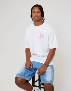 SS Short Sleeve Tee - Dark Pink Logo