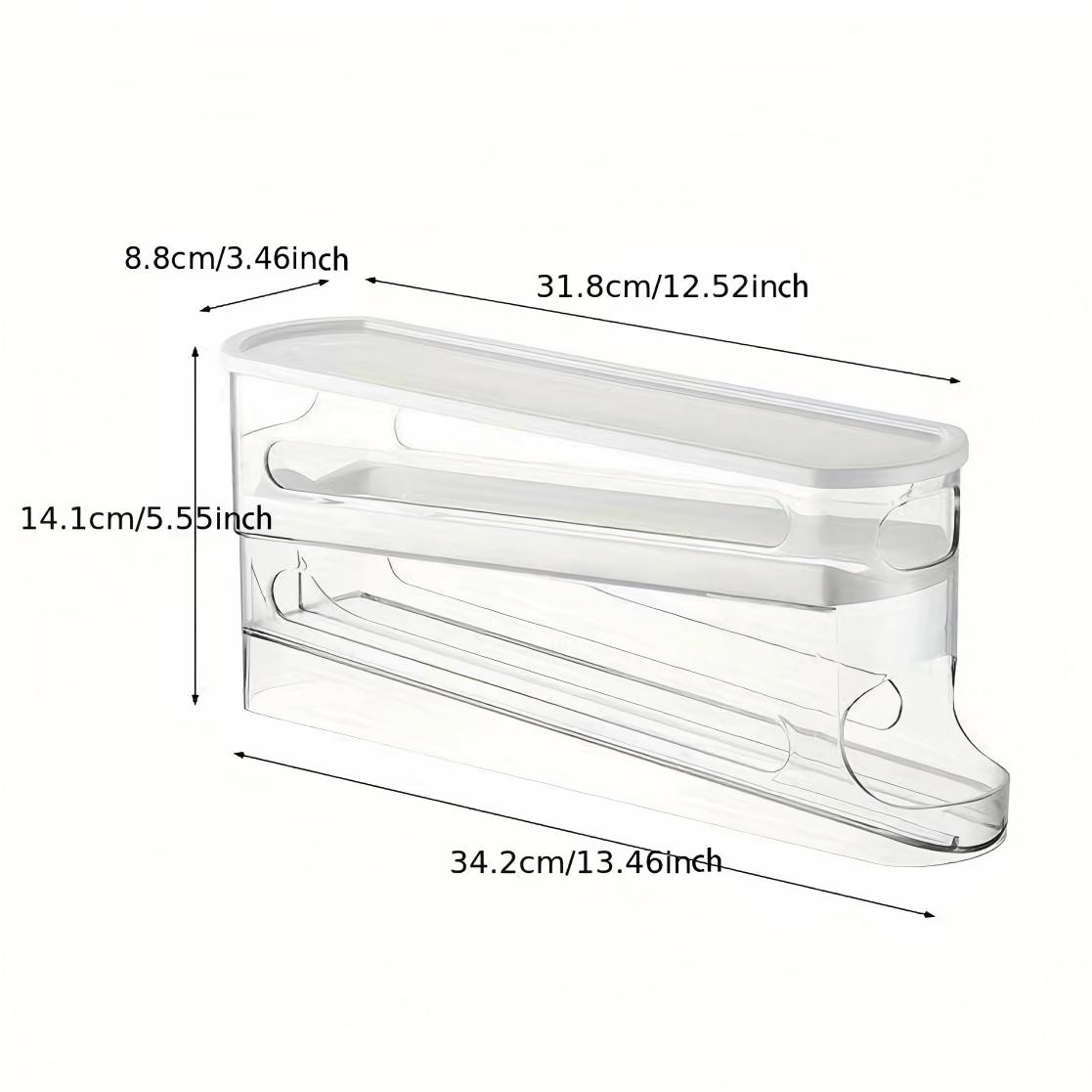 Clear Egg Storage Box, 1 Count Space-Saving Rolling Egg Holder, DurablePlastic Egg Organizer for Refrigerator, KitchenAccessories #GLOBAL PICKS