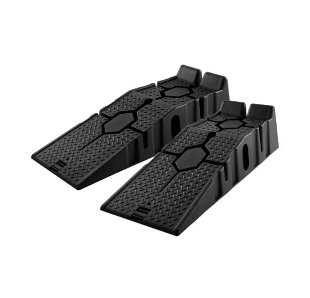 6600 lb 8.6" Low-Profile Car Ramps, 17° Approach Angle, for oil changes and garage service, Black