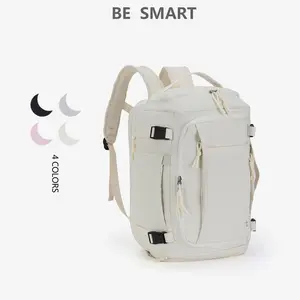 BE SMART Travel Backpack Airline Approved 22L-28L Expandable Carry On Bag with Shoe Compartment & Wet Pocket 15.6" Laptop Daypack