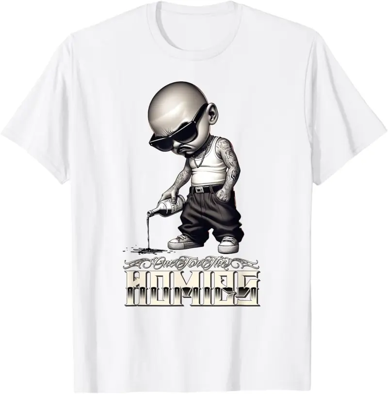 One For The Homies Chicano Art Tattoo Cholo Homie Gangster T-Shirt